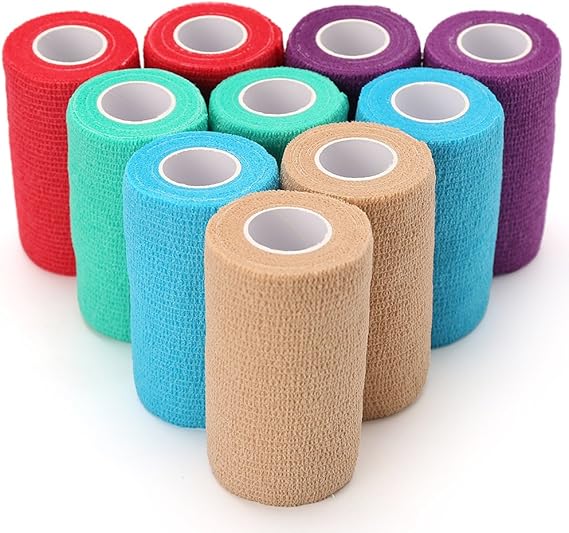 Vet SelfAdhesive Cohesive Wrap Bandage Tape by LotFancy, Elastic Non