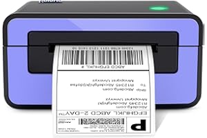 POLONO Shipping Label Printer, PL60 4x6 Label Printer for Shipping Packages, Direct Thermal Printer, Compatible with Windows, Mac, Linux, Widely Use for Shopify, Ebay, Amazon, UPS, FedEx, Etsy, Purple
