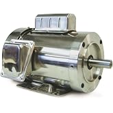 Leeson 191475.00 Washguard C Face Motor, 1 Phase, 56C Frame, Rigid C Mounting, 1/2HP, 1800 RPM, 115/208-230V Voltage, 60Hz Fequency