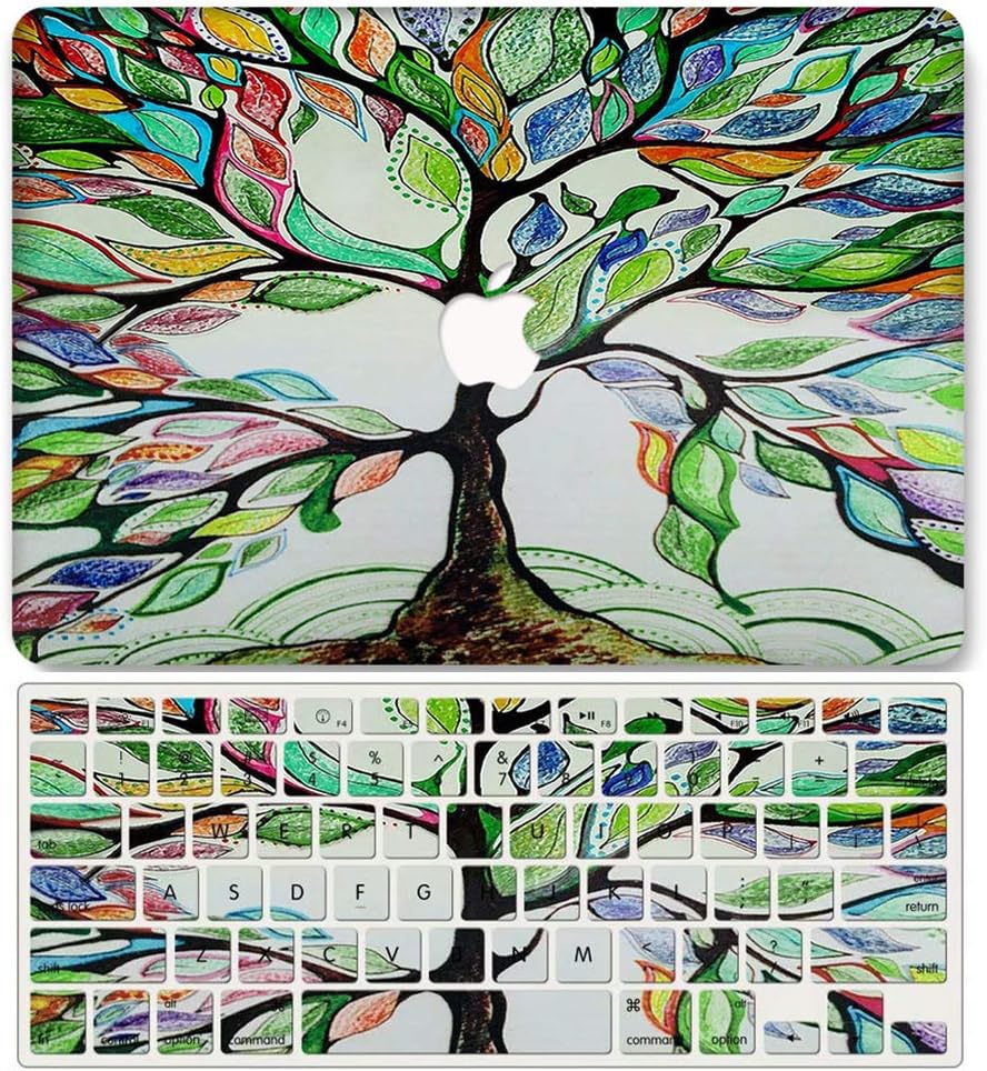 One Micron Case&Keyboard Cover for MacBook Pro 16 inch 2019 Release A2141 with Touch Bar & Touch ID Printed Plastic Hard Shell Case Compatible with MacBook Pro 16 inch, Bird Tree rs83