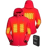 ANTARCTICA GEAR Heated Jacket for Women, Soft Shell Winter Coat with 12V 15000mAh Battery Pack, Hooded Heated Jacket