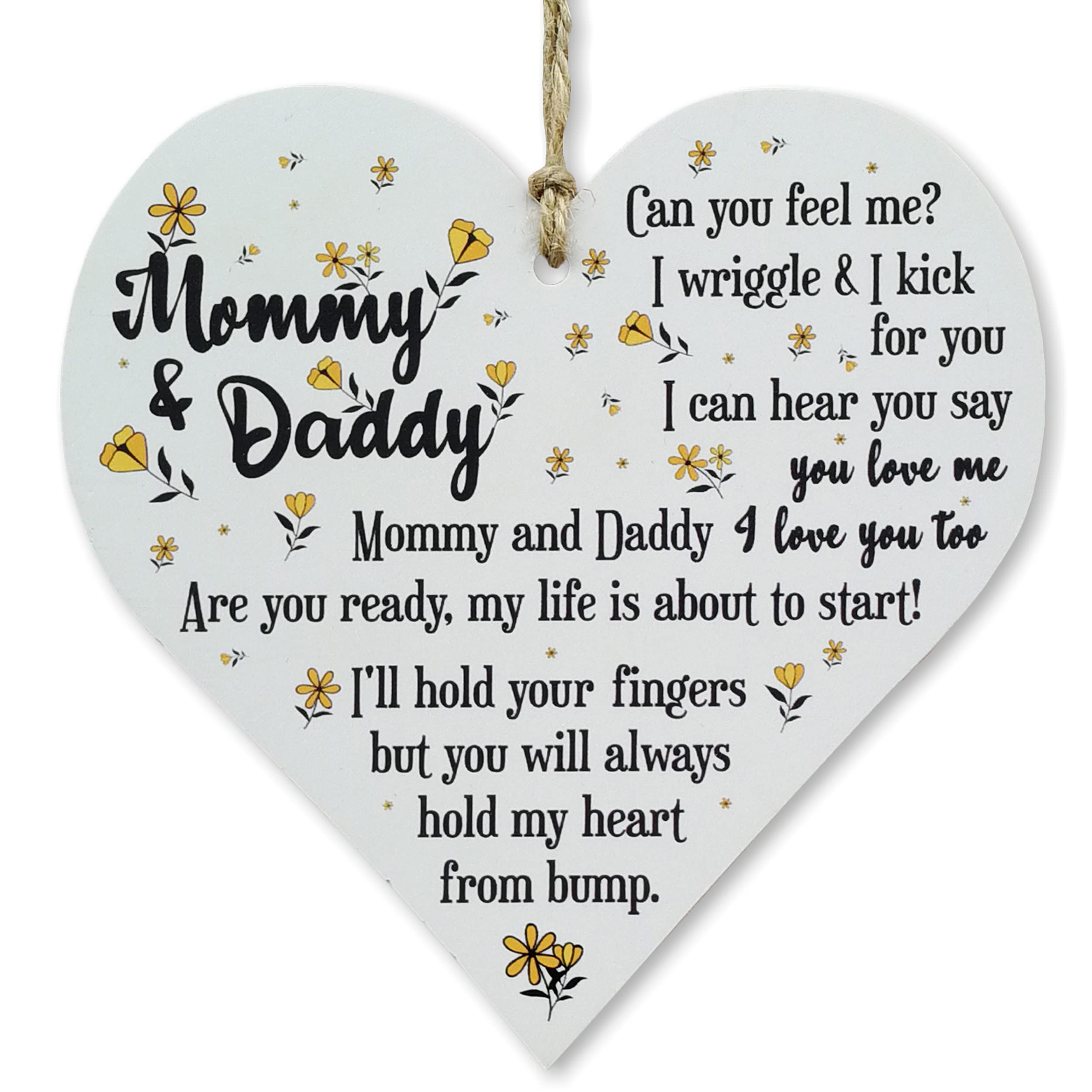 CARISPIBET Mommy & Daddy Home signs gift decoration signs for moms to be Decorative baby shower party prop sign bedroom decoration hanging ornament 5" x 5"