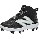 New Balance Men's FuelCell 4040 V7 Mid-Molded Baseball Shoe, Black/Optic White, 14 M