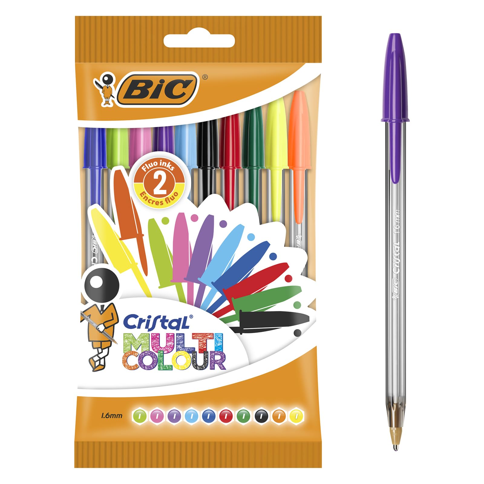 BIC Crystal Multicolour – Pen Bag Pack Of 10 Multicoloured — image 1