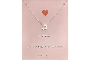 Your Always Charm Music Note Necklace for Women Music Festival Outfits Women Music Lovers Gifts for Women With Meaning Card