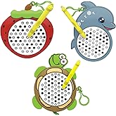 Unremittingly 3In1 Strawberry Dolphin Turtle Magnetic Drawing Board for Kids & Toddlers with Beads and Magnet Stylus Pen - Magnetic Travel Toy for Airplane & Car Ride Activities for Kids
