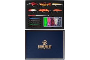 HALF CRESCEN 104PCS Fishing Lures Kit with Glide Bait, Hooks,Weights, Fish Hook Remover Tool& Fishing Accessories, Fishing Gear Set for Fisher Adult Men Teen Boys 2025