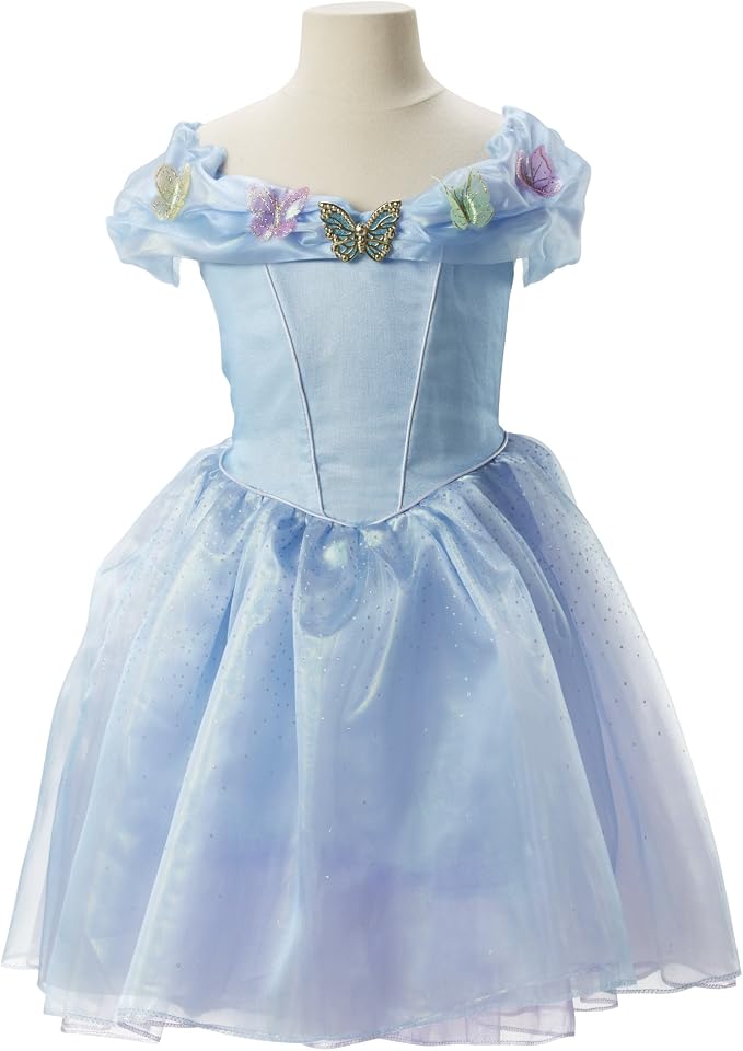 Amazon 限定30着 シンデレラ ドレス コスチューム ディズニー コスプレ 子供 エラ ブルー ドレス 女の子 舞台 衣装 ダンス Sサイズ キッズコスチューム ホビー