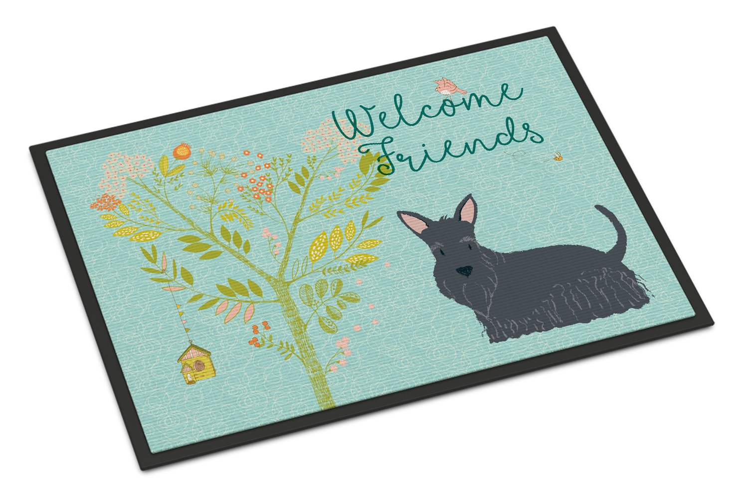 Caroline's Treasures Welcome Friends Scottish Terrier Doormat, Multicolor, 18hx27w