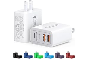 CSODINCE 40W USB C Charger Block, 2-Pack 4-Port Type C Fast Charging Brick Dual PD&QC Wall Plug Adapter Compatible for iPhone13/14/15/16/17 Pro/Pro Max/iPad, Airpods, iwatch, Samsung Galaxy