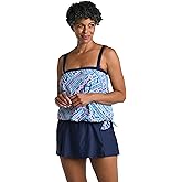 Maxine of Hollywood Womens Bandeau Blouson Tankini Swimsuit Top