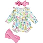 Rourufy My First Easter Baby Girl Outfit Bunny Newborn Romper Shorts Skirt Socks Set Infant Toddler Cute Summer Clothes