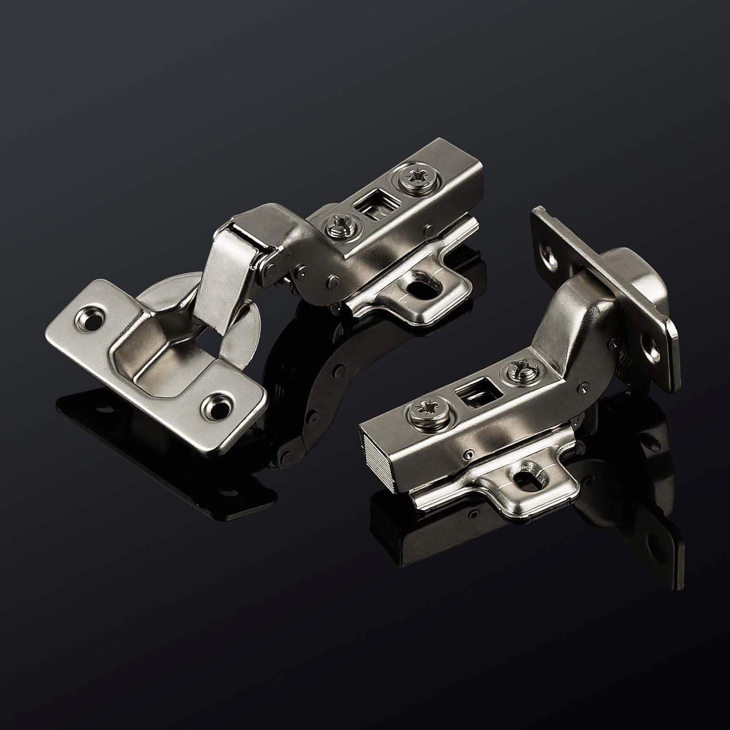 PinLin 10 Pack 105 Degree Soft Close Kitchen Cabinet Hinge 35mm Plate Inset Cupboard Door Hinges, Screws Included - Image 3