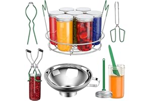 7Pcs Canning Supplies Kit Jar Lifter Canning Tool Set with Jar Wrench Canning Rack Canning Funnel Canning Tongs Lid Lifter Bu