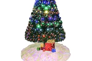 DUOBAO Sequin Tree Skirt Xmas Tree Skirt 24inch Glitter Tree Skirt 60CM Iridescent White Tree Skirt for Halloween Sparkly Tree Skirt Christmas Holiday Decoration（Iridescent White）