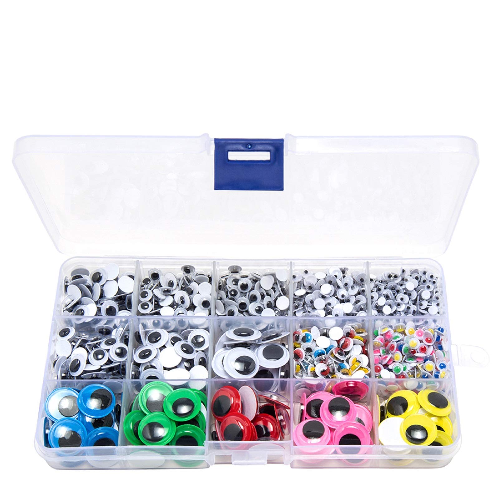 1500pcs Googly Wiggle Eyes Self Adhesive, for Craft Sticker Multi Colors and Sizes for DIY by ZZYI