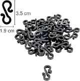 SHATCHI 36Pcs Black Mini Gutter Hooks S Shape Reusable Light Hangers view 2