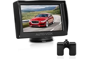 AUTO-VOX M1 Backup Camera Easy Setup Plug-Play: 4.3" HD No Delay Clear Night Vision Rear View Camera Monitor System, IP68 Wat