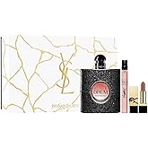 Black Opium by Yves Saint Laurent for Women - 3 Pc Gift Set 3oz EDP Spray, 0.33oz EDP Spray (Mini), 0.04oz Rouge Pur Couture Lipstick - Nu Muse