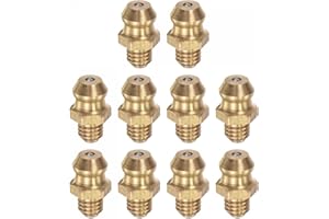 uxcell Brass Straight Grease Fitting M5 x 0.8mm Thread Hydraulic Grease Fitting Accessories, 10Pcs