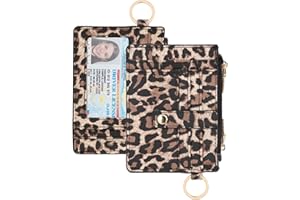 KNGITRYI Small Wallet for Women RFID Wallet for Women,Card Wallets for Women Slim,Credit Card Holder Wallet for Women (Simplicity, Leopard)