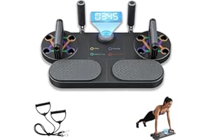 3-in-1 Multifunctional Push-Up Board for Home Gym, Push Up Board with Resistance Bands & Timer Counter, for Chest, Abs, Arms 