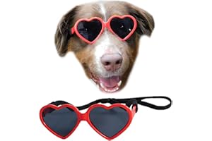 Style Vault G012 Dog Pet Heart Shape Costume Prop Sunglasses Medium Breeds 20lb-40lbs (Red)