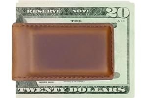 Real Leather Creations Magnetic Money Clip for Men - Genuine Leather, Slim Design Holds 10 to 12 Bills