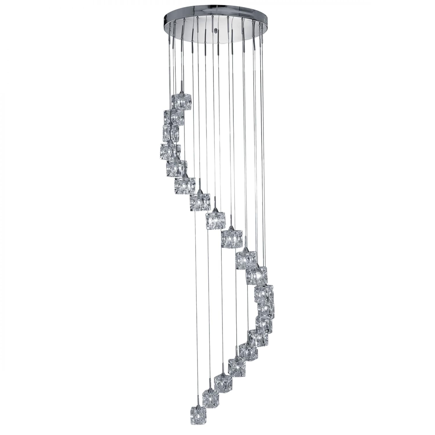 Searchlight Ice Cube 20 Ceiling Light Chrome Clear Glass 300cm