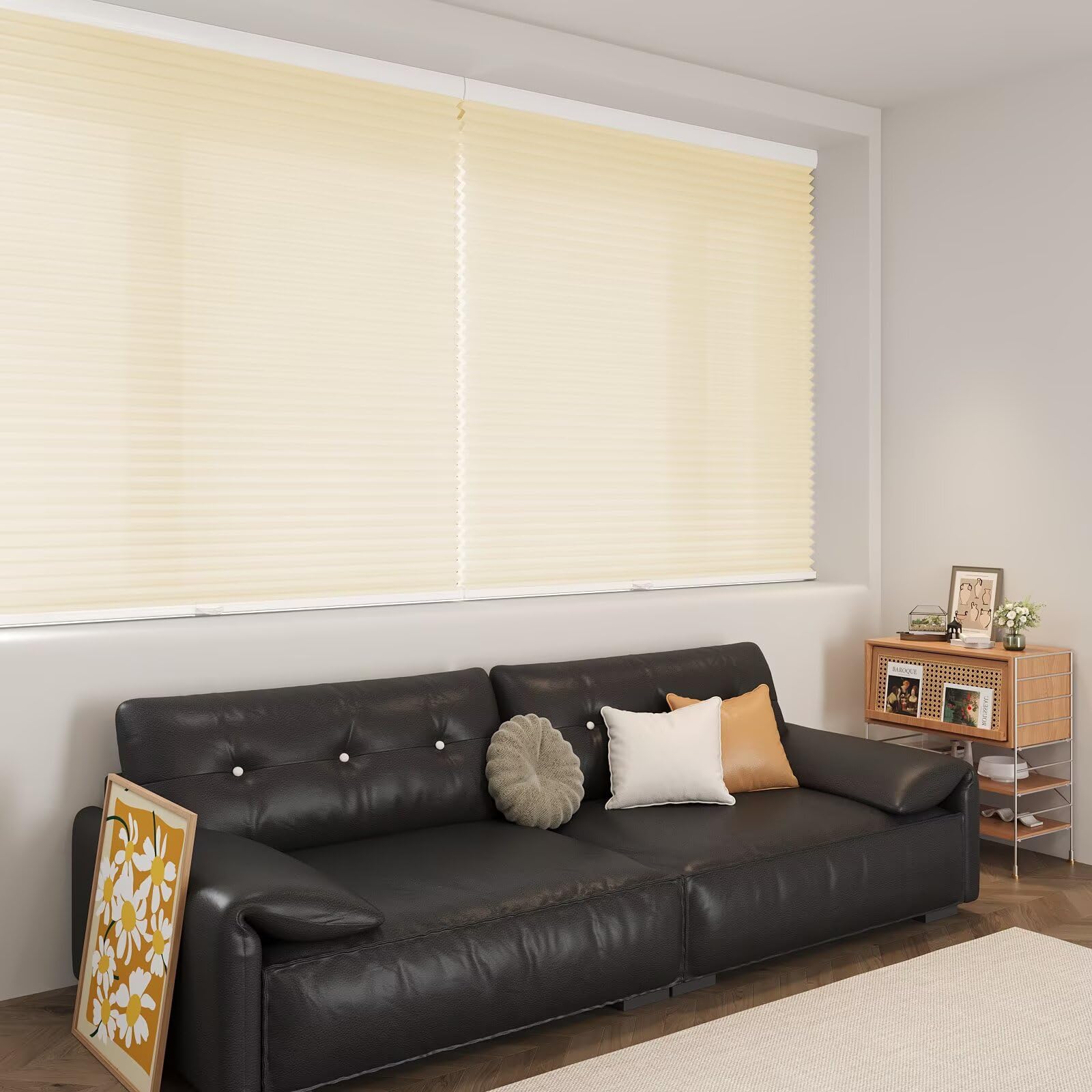 Condition photo showing New/Like New for myshade cordless cellular window shades light filtering blinds for indoor windows 1.5 inch honeycomb