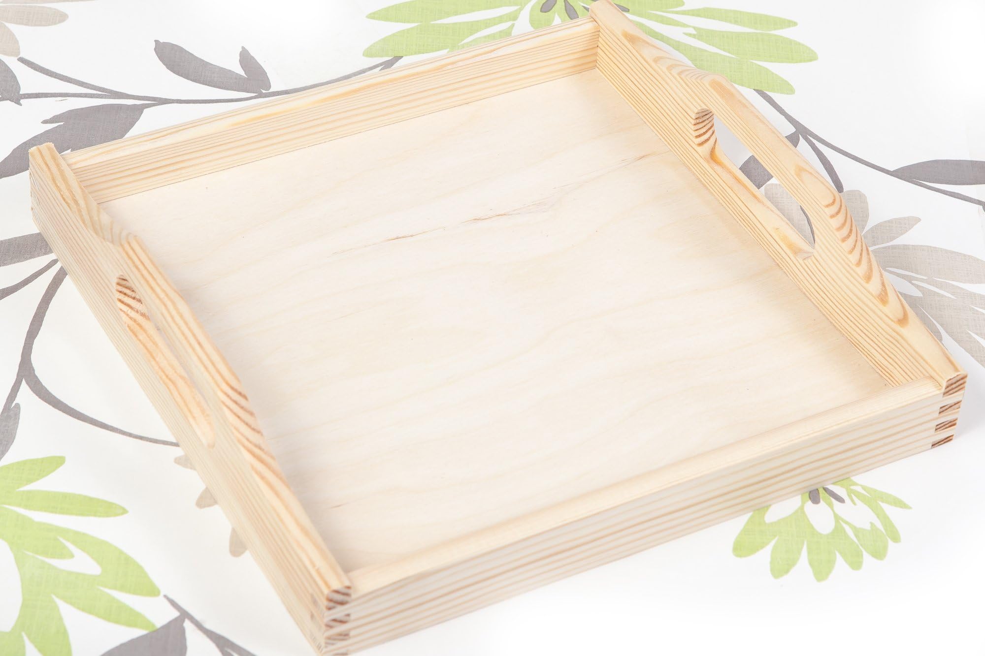Square New UNPAINTED Wooden Serving Tray 5 x 24 x 24 cm/Art Craft DECOUPAGE/WOODENLAND