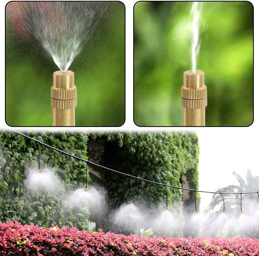 BETOY 15pcs Brass Spray Nozzle, 4/7mm Adjustable Sprinkler, Garden Lawn Atomizer, Quick Connect, Black with Golden - Image 4