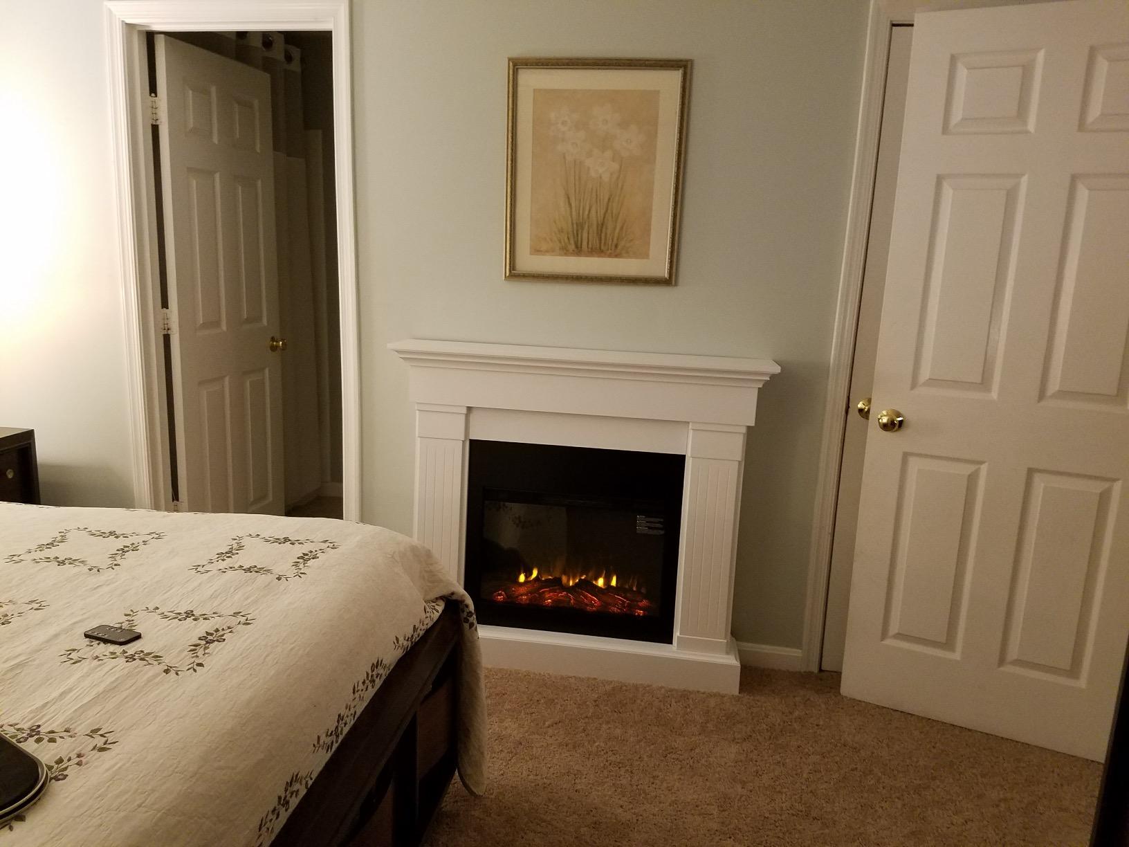 59/mo Finance Real Flame 8020EW Crawford Electric Fireplace, White