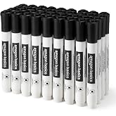 Amazon Basics Low-Odor Dry Erase Whiteboard Markers, Chisel Tip, Quick-Dry, Black, 36-Pack