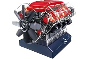 Playz V8 Combustion Engine Model Kit That Runs - Build Your Own STEM Mini V8 Model Engine Kit for Adults & Kids Age 12+, Visible V8 Mini Engine Kit That Works for Adult w/ 270 STEM Parts