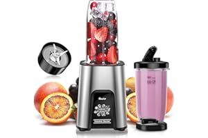 VEWIOR 900W Blender for Shakes and Smoothies, Smoothie Blender with 6 Fins Blender Blade, Personal Blender for Kitchen, Smoothie Juice Mixer Include 2 * 22 oz To-Go Portable Cups