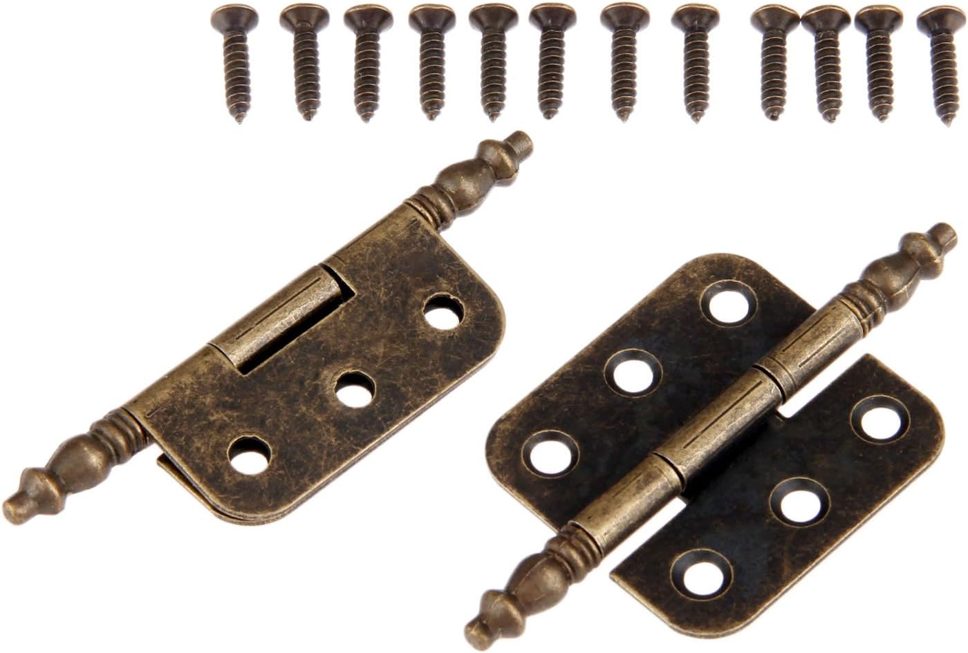 Dophee 4Pcs 35x70mm Antique Bronze Iron Crown Head 6 Holes Hinges for Vintage Wooden Box Toolbox Cabinet Cupboard - Image 4