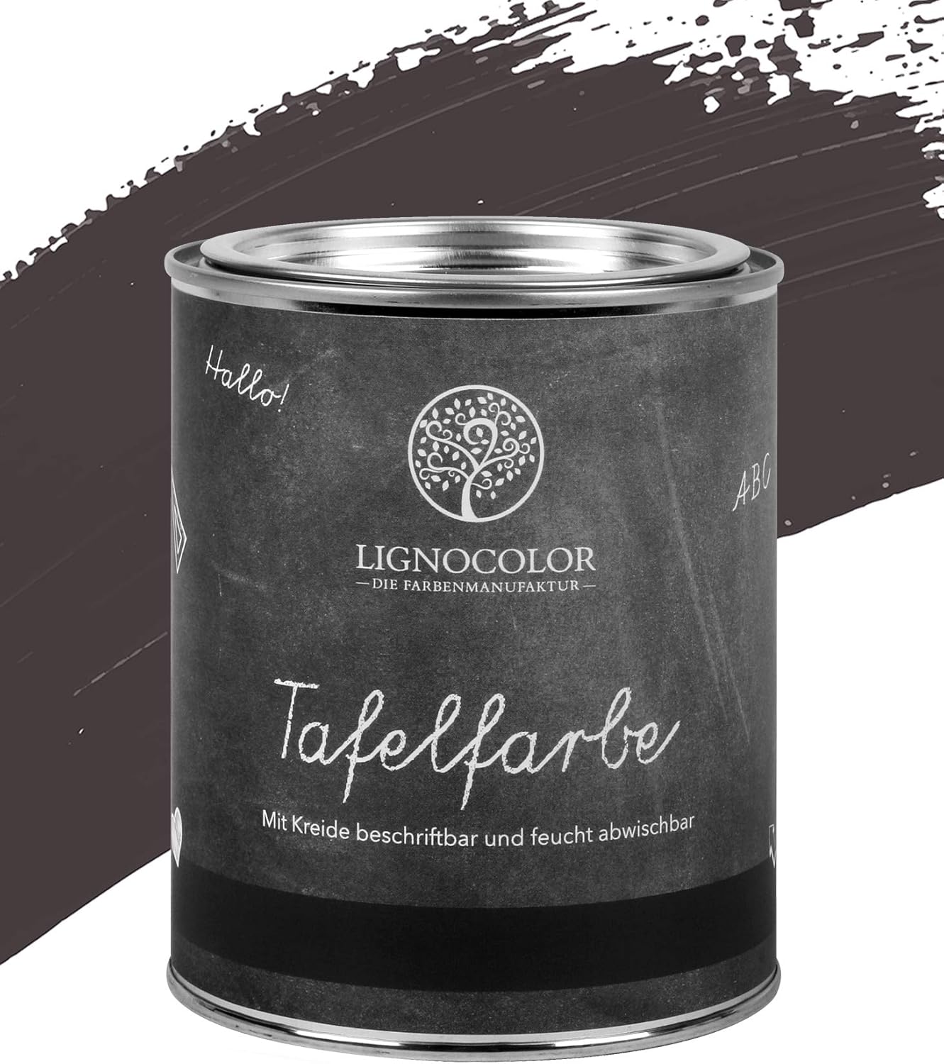 Lignocolor Tafelfarbe Tafellack echter Tafel-Look 750ml (Cement 02)