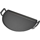 SnS Grills Slow &lsquo;N Sear Cast Iron Drip 'N Griddle Pan 22", 3-in-1 Versatile Grill Accessory for Searing, Griddle and Drippings - Fits Weber&reg; &amp; Similar 22&rdquo; Kettle Grills