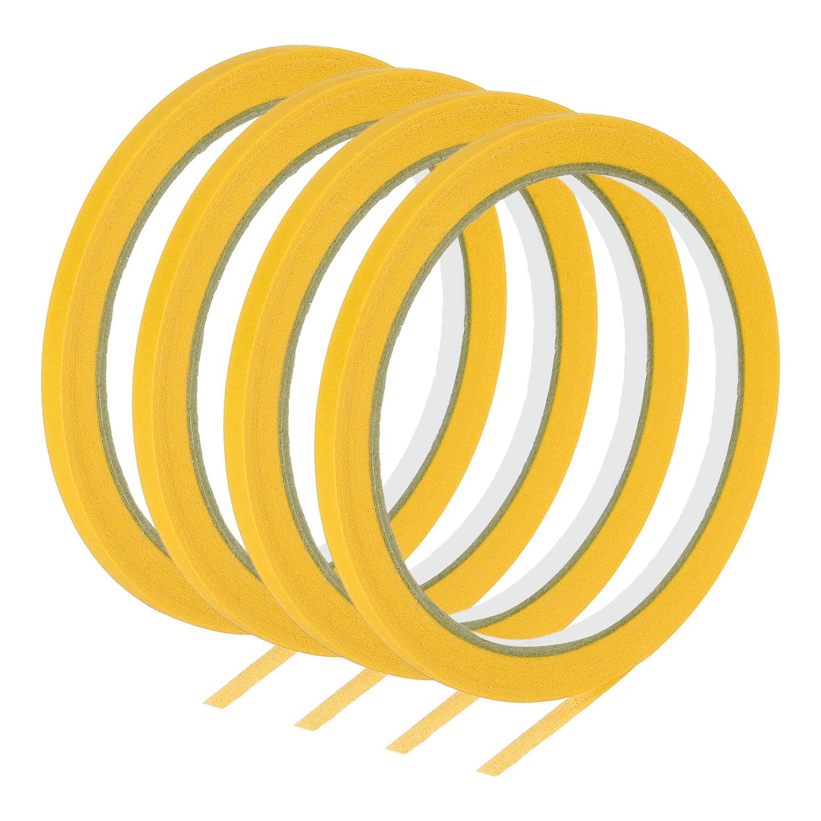 PATIKIL Masking Tape 0.2 Inch Wide, 4 Roll 22 Yard Painters Tape Bulk No Residue Craft Tape for Wall Painting Labeling Car Painting Home DIY Flower Crafts Decoration, Yellow
