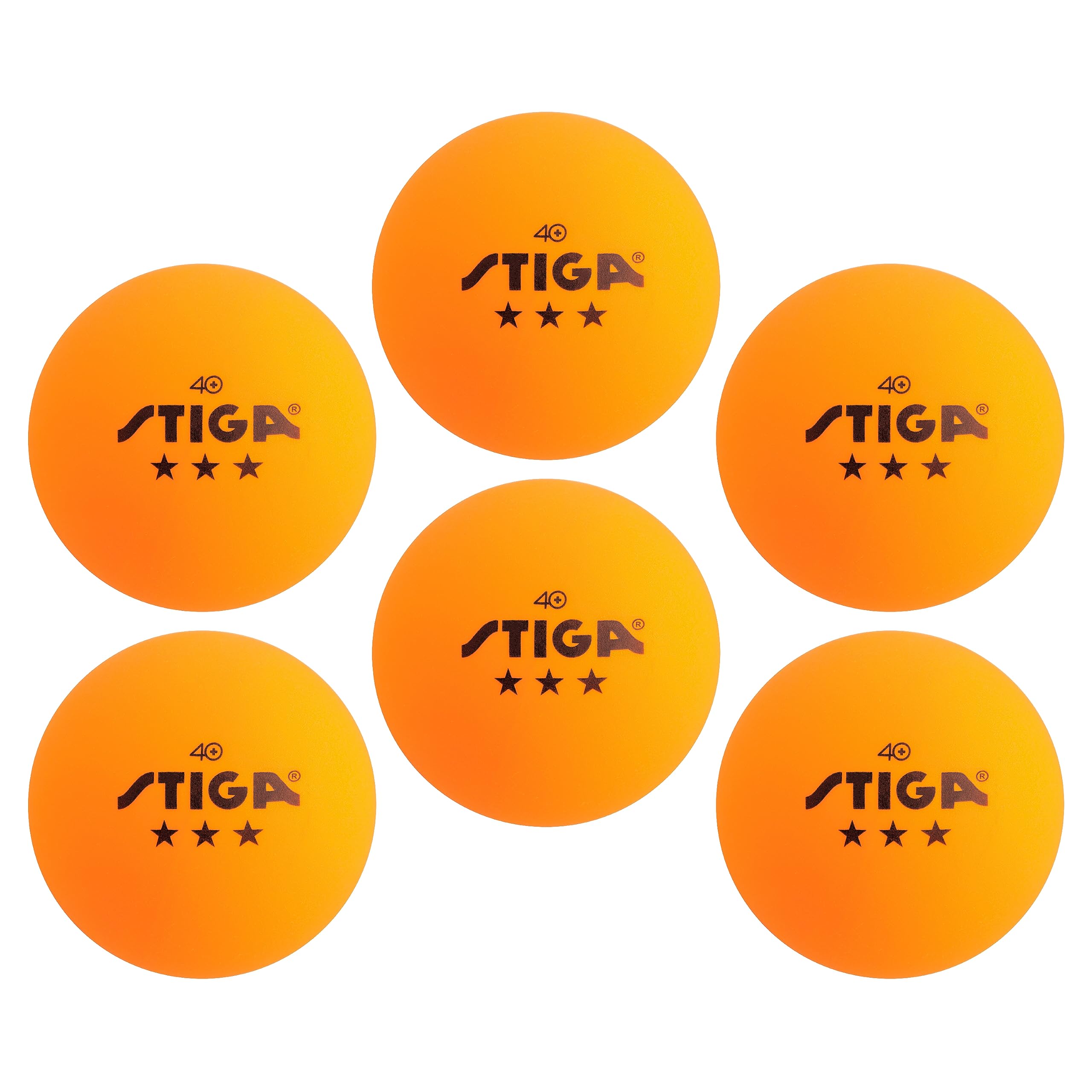 Photo 1 of STIGA 6-Pack Orange 3 Star Table Tennis Balls | 40mm ITTF Regulation Size and Weight Ping Pong Balls