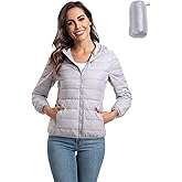 Valennia Women's Short Down Coat Packable Puffer Jacket With Hooded Winter Ultra Light Outerwear