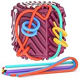 3D Upgraded Silicone Sensory Board with Built-in Storage – Fidget Travel Toys for Kids & Toddler, ADHD Autism Anxiety Relief Items (Red)