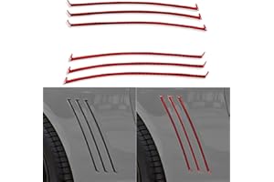 ​NVCNX Real Premium Carbon Fiber Rear Quarter Panel Sides Fender Air Vent Outlet Cover Strip Trim Car Exterior Accessories Compatible with Chevrolet Camaro 2010 2011 2012 2013 2014 2015 6PCS Red