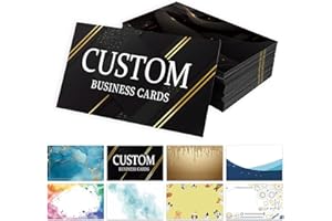 Custom Business Cards - 300gsm Matte Paper Waterproof Front & Back Printed 3.5x2 inch Customizable Logo/Text/QR Code 100/200/