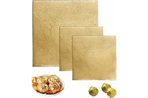 300 Pcs Aluminium Foil Candy Wrappers, 200pcs 4 × 4 Inch, 100pcs 6 × 6 Inch, SENHAI Chocolate Wrapper for Packaging - Gold
