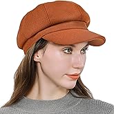 Women’s Newsboy Cap Wool Blend Retro Solid Color Girls Fashion Gatsby Cabbie Visor Beret Hat