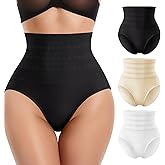 QUASTI Shapewear Tummy Ccontorl Thong Underwear High Waisted Girdle Body Shaper Stretch Full Coverage for Women Panties