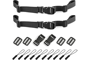 SNMZLC Backpack Chest Strap 2pcs Heavy Duty Adjustable Backpack Strap Quick Release Buckle 2pcs Slider Buckle 4pcs Zipper Pulls 10pcs