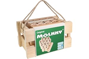 Mölkky Original - Wooden Throwing Games for Outdoor, Yard, Garden, Picnic, Beach, Leisure, Party - Birch Wood 12 Skittles, 1 Stick, Molkky Yard Game Set for Family, Groups, 2+ Players, 6+ Age
